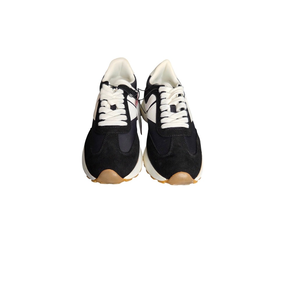 Women's Black White Suede Nylon Athletic Sneakers Size 10‎ Fashion Trainers